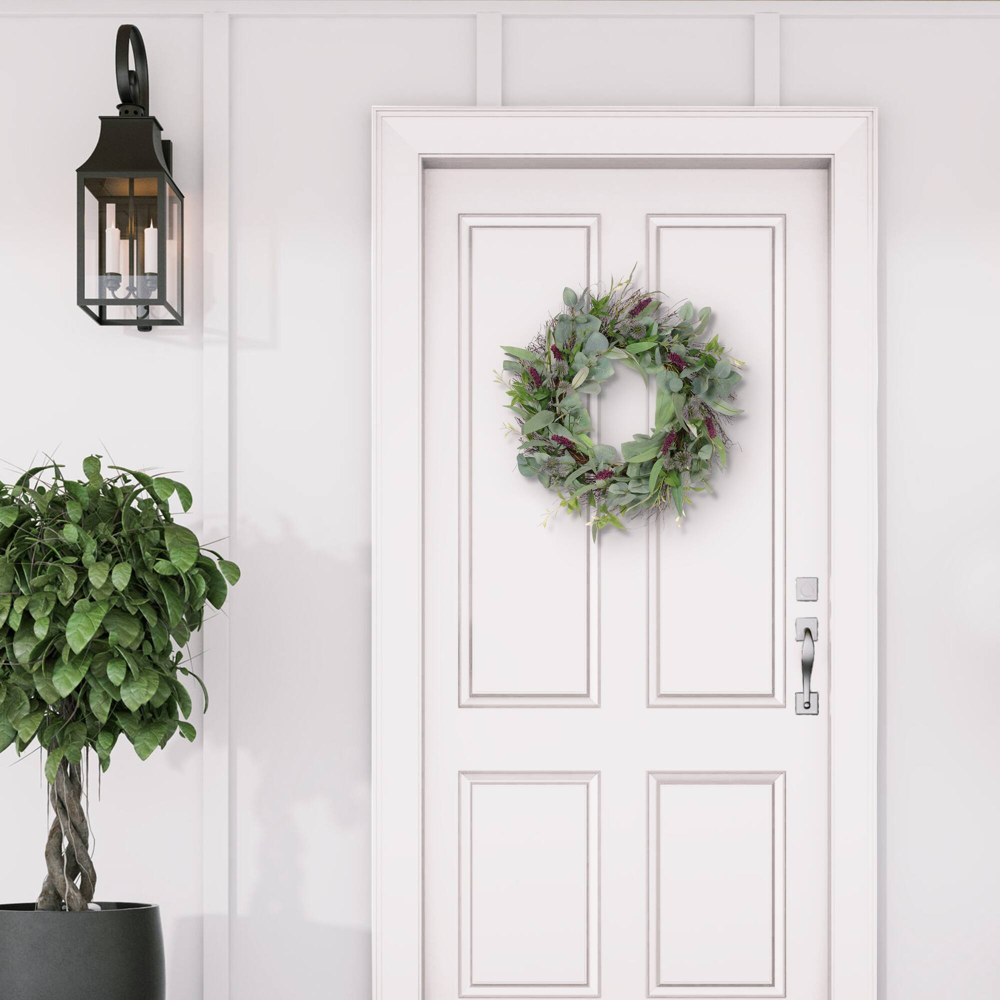 24" Spring Lavender & Thistle Wreath